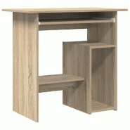 VidaXL Bureau Chêne sonoma 80x45x74 cm Bois d’ingénierie Modèle Nova Contemporain - marron 801367_0
