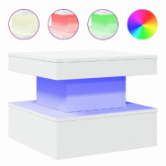 VidaXL Table basse avec lumières LED blanc 50x50x40 cm Modèle Aero Soleil - 839840