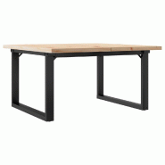 VidaXL Table basse cadre en O 90x90x45,5cm bois de pin massif et acier Modèle Atlas Concept - 8721102674679