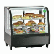 Vitrine réfrigérée 100 litres - acier chromé et plastique - portes coulissantes - éclairage LED - refroidissement par air forcé Vitrine réfrigérée 100 litres - acier chromé et plastique - portes coulissantes - éclairage LED - refroidissement par air forcé