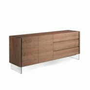 AC ANGEL CERDA Angel Cerdá Buffet en noyer et verre trempé 3086C 188 x 45 x 75 - marron Bois massif 8435631003557 AC ANGEL CERDA Angel Cerdá Buffet en noyer et verre trempé 3086C 188 x 45 x 75 - marron Bois massif 8435631003557