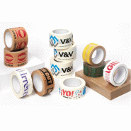 Adhésif personnalisable PVC solvant transparent x72 rouleaux impre.2 coul 50x66m