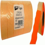 Apli Lot de 6 rouleaux de 1000 étiquettes orange fluo pour pince, format 26x16 mm - 3270241009248
