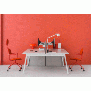 Bureau Bench pied métal - 80-cm,4-postes,100-cm,avec Bureau Bench pied métal - 80-cm,4-postes,100-cm,avec