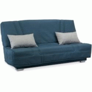 COMFORT BULTEX Banquette clic-clac - 3 places - Tissu bleu + Coussins déco gri GRUHIER - 3531201060946 COMFORT BULTEX Banquette clic-clac - 3 places - Tissu bleu + Coussins déco gri GRUHIER - 3531201060946