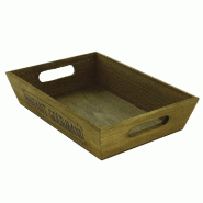 Corbeille bois rectangle "Instant gourmand" 28x20x6cm - par 20
