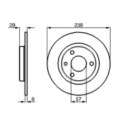 Disque de frein Bosch 0986478246 - boîte de 2 disques pleins - 3 trous - épaisseur 8 mm - côté avant Disque de frein Bosch 0986478246 - boîte de 2 disques pleins - 3 trous - épaisseur 8 mm - côté avant