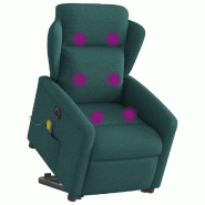 Fauteuil inclinable de massage électrique Vert foncé Tissu Modèle Melvarine - 8721102961526