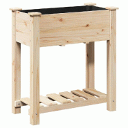 Helloshop26 - Cache-pot de jardin moderne avec étagère 71 x 37 x 76 cm durable style épuré en bois beige 02_0058838 - beige Bois massif 3000240804274
