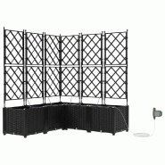 Helloshop26 - Lot de 5 cache-pots de jardin moderne 120 x 120 x 142 cm avec irrigation élégante en acier noir 02_0058554 - noir acier 3000240655753