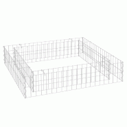 Lit surélevé à gabion acier galvanisé 100 x 100 x 20 cm Argent 02_0039891 - acier 3000218662721