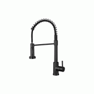 Mitigeur de cuisine professionnel avec douchette extractible en acier inoxydable noir | Gasfrit - noir APK_GF5