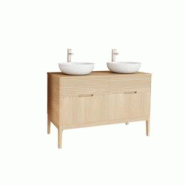 MOB-IN Meuble double + vasque + robinet ALASKA - marron 3701606503366 MOB-IN Meuble double + vasque + robinet ALASKA - marron 3701606503366