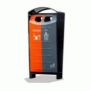 Poubelle d'extérieur 2x50 litres - binsolumn - acier galvanisé thermolaqué, résistante au vandalisme