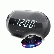 RADIO REVEIL DOUBLE ALARME MUSE M-15-GL - Radio PLL avec 20 stations FM préréglées  - Double alarme Jeu de lumière OVNI LED - 3666638038609_0