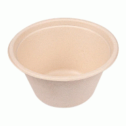 Saladier en bagasse naturelle 750ml Ø15,5x8,4cm par 600
