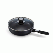 Sauteuse avec couvercle Pro induc 24 cm -  Noir Rond Aluminium Beka 41x24 cm - 3458160005989