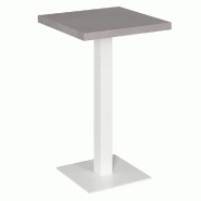 Table mange debout Cage blanc plateau béton 70x70x111cm