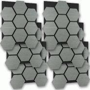 TecTake GmbH tectake panneaux acoustiques SONIC SHIELD, MDF, feutre et bois véritable, 76x62x1,8 cm, chêne gris clair - gris Bois manufacturé 406712_0