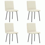 VidaXL Chaises à Manger Lot De 4 Crème Velours - beige 8721158566577 VidaXL Chaises à Manger Lot De 4 Crème Velours - beige 8721158566577