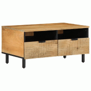 VidaXL Table basse marron 80x54x40 cm bois massif de manguier Modèle Sirius Élite - 4017733