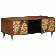 VidaXL Table basse Marron miel 100 x 54 x 40 cm Bois de mangue massif Modèle Sirius Horizon Plus - 4018748