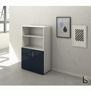 Armoire mi-haute mixte à portes battantes Luxury- Ofitres - Bleu_0