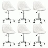 Chaises pivotantes à manger lot de 6 blanc similicuir Modèle Wister - 3088675