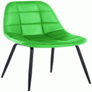 CLP Chaise de salle à manger Tom avec Pieds en métal noir Vert/Similicuir - vert polyester 321164