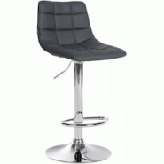 CLP Tabouret de bar Jerry similicuir Gris/Chrome - gris polyester 322557 CLP Tabouret de bar Jerry similicuir Gris/Chrome - gris polyester 322557