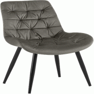 Décoshop26 - Chaise de salle à manger x1 en velours anthracite cadre en métal noir confort & élégance intemporelle 10_0007229 - noir métal 30002