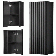 Helloshop26 - Armoire étagère 20 x 57 x 19 cm meuble de rangement murale de salle de bain noir 03_0008895 - 3000224399666