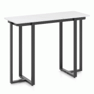 Helloshop26 - Table console moderne rectangulaire 107 x 40 x 79,5 cm design élégant et robuste en imitation marbre noir 20_0013826 - noir 3000227953