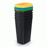 Keden - Compacta Q Jeu de 4 Poubelles de Recyclage 45L de couleur Multicolore - multicolore plastique ZA5466