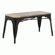 Lot de 2 bancs d'intérieur (L)850 mm, avec assise en bois de manguier et cadre noir, à assembler