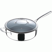 Masterpro - Poêle profonde 4,7 L avec couvercle en acier inoxydable et poignées ergonomiques - inox Q5223