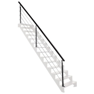 Pack prÊt À poser univc6 pour montÉe d’escalier - main courante en alu noir sablÉ 4 m
