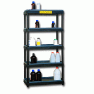Rayonnage en PE pour produits corrosifs - 5 niveaux - 900x450x1820 mm - 60L de rétention