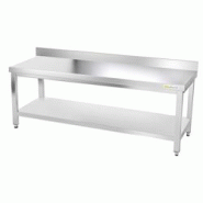 Table de travail en inox soubassement 1800 x 600 mm adossée PREMIUM / GOLDINOX - inox 3701770803033 Table de travail en inox soubassement 1800 x 600 mm adossée PREMIUM / GOLDINOX - inox 3701770803033