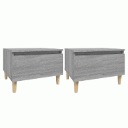 Tables d'appoint 2 pcs Sonoma gris 50x46x35 cm Bois ingénierie Modèle Jardin Lumina Prime - 819513