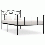 VidaXL Cadre de lit sans matelas noir métal 90x200 cm Modèle Corlénis - 284523