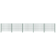 Vidaxl panneau de clôture avec poteaux fer 8,5 x 1,2 m vert 278665