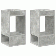 VidaXL Table d'appoint 2 pcs Gris béton 30 x 30 x 56 cm Modèle Flex Luna Pro - 890935