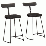 VidaXL Tabourets de bar lot de 2 noir 49x43x88 cm bois manguier massif Modèle Flex Panorama Essence - 4013516