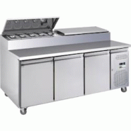 A.C.L - Table réfrigérée 3 portes - 580 L - 2020 x 800 x 1085 mm - Finition Inox évaporateur traité - inox MM99171059 A.C.L - Table réfrigérée 3 portes - 580 L - 2020 x 800 x 1085 mm - Finition Inox évaporateur traité - inox MM99171059