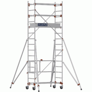 Échafaudage roulant aluminium AL 135 version base pliante - Hauteur de travail : 4,80 m - DUARIB - 613153 Échafaudage roulant aluminium AL 135 version base pliante - Hauteur de travail : 4,80 m - DUARIB - 613153