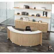 Banque d'accueil courbe Glass - Quadrifoglio. - Blanc