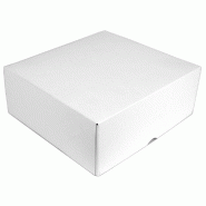 Boite Carrée Blanche pour Patisserie - 25x25x8 cm - par 50 - blanc en carton 3760394094050