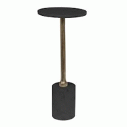 Bout de canapé Clyde en   noir -  Rond Marbre Amadeus 25x25 cm - noir 3520071971582