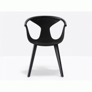 Chaise de réunion Fox avec pieds et dossier en frêne massif